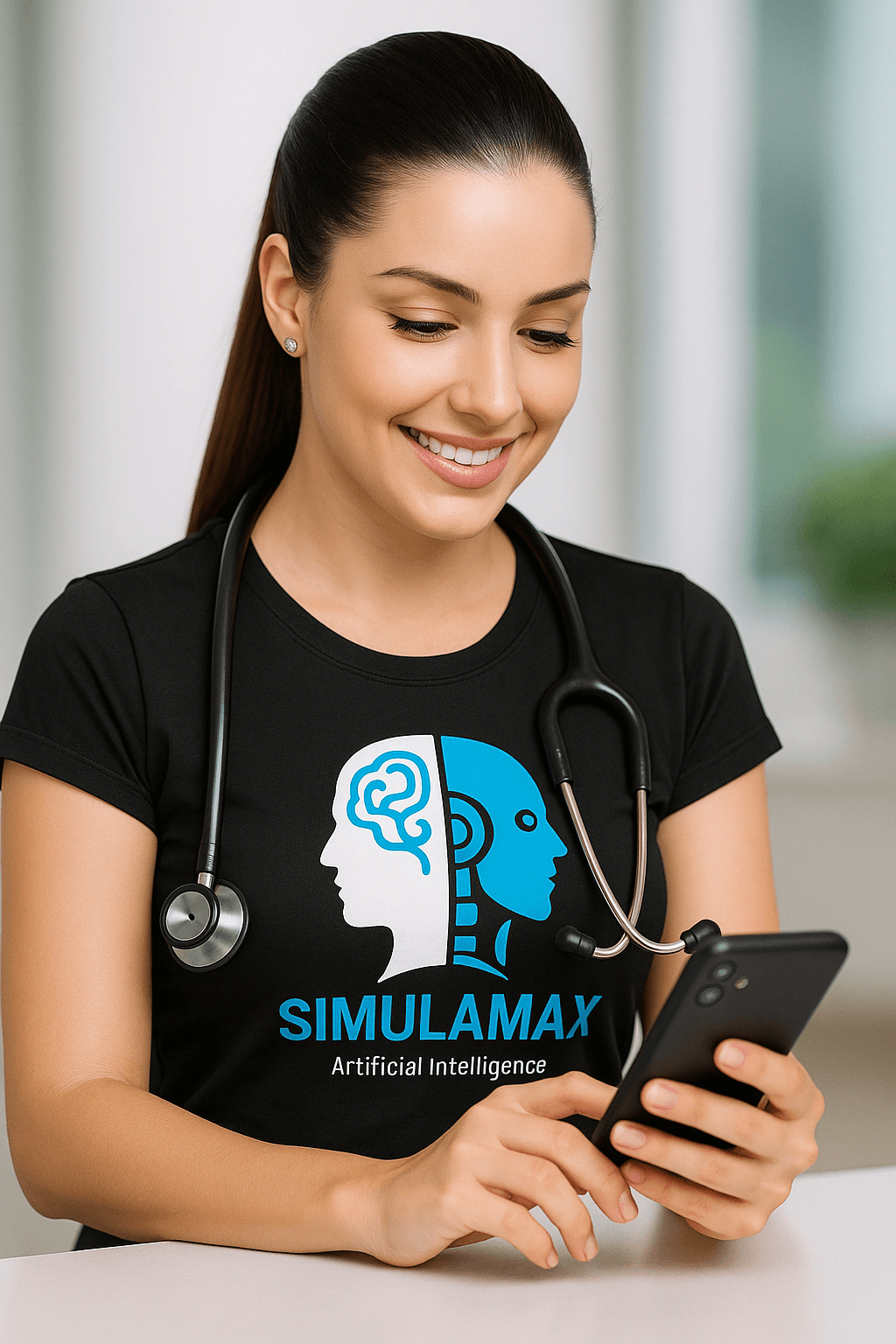Médica usando SimulaMax